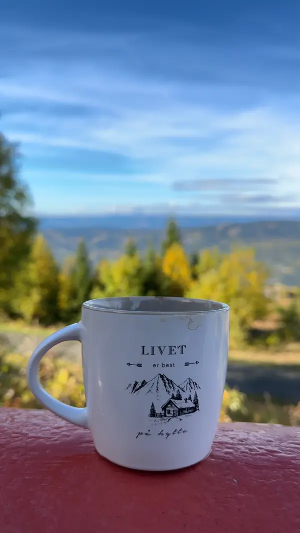 Morning coffee on the veranda with views over the valley